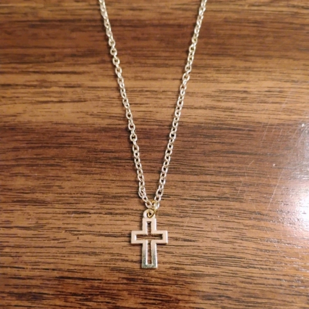 Gold Cross Pendant Necklace